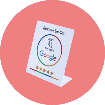 White NFC Google Review Display Stand White NFC display stand for Google Reviews